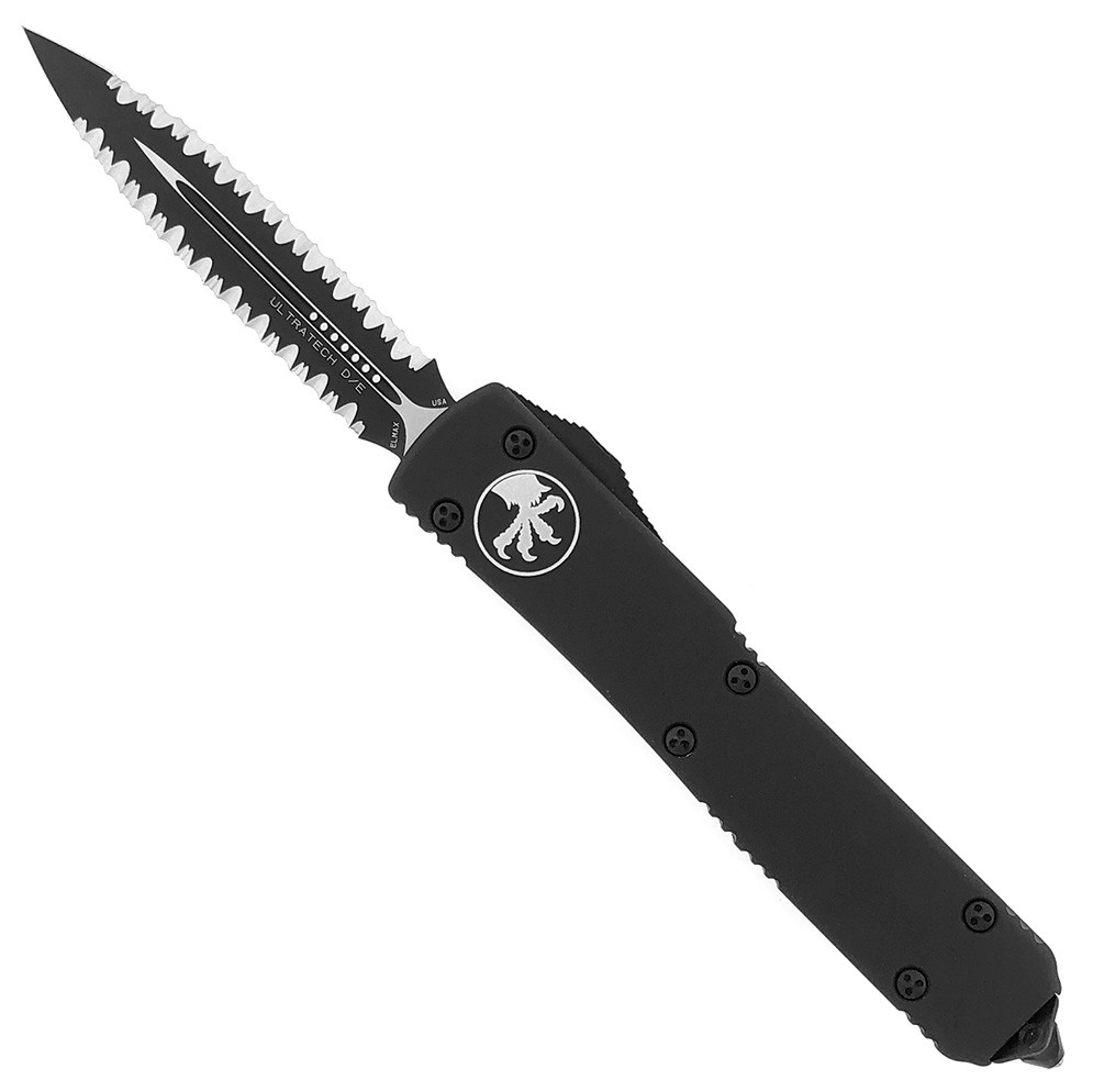 Microtech Ultratech D/E Black Tactical Double Full Serrated 122