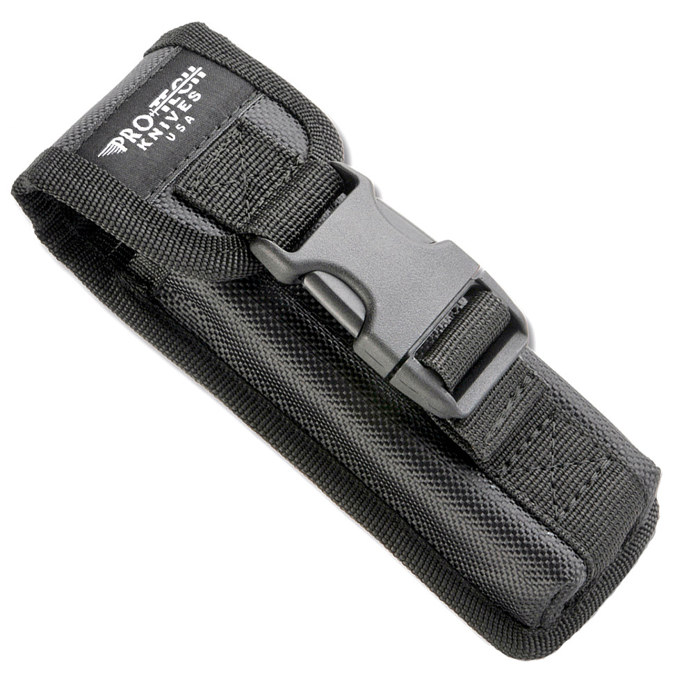 Pro-Tech TR-4.2 Solid Black Handle Stonewash Serrated Blade