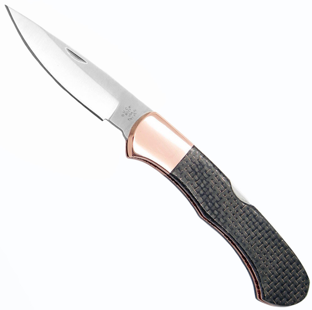 Buck 532 BuckLock Custom Copper Lightning Strike Carbon Fiber