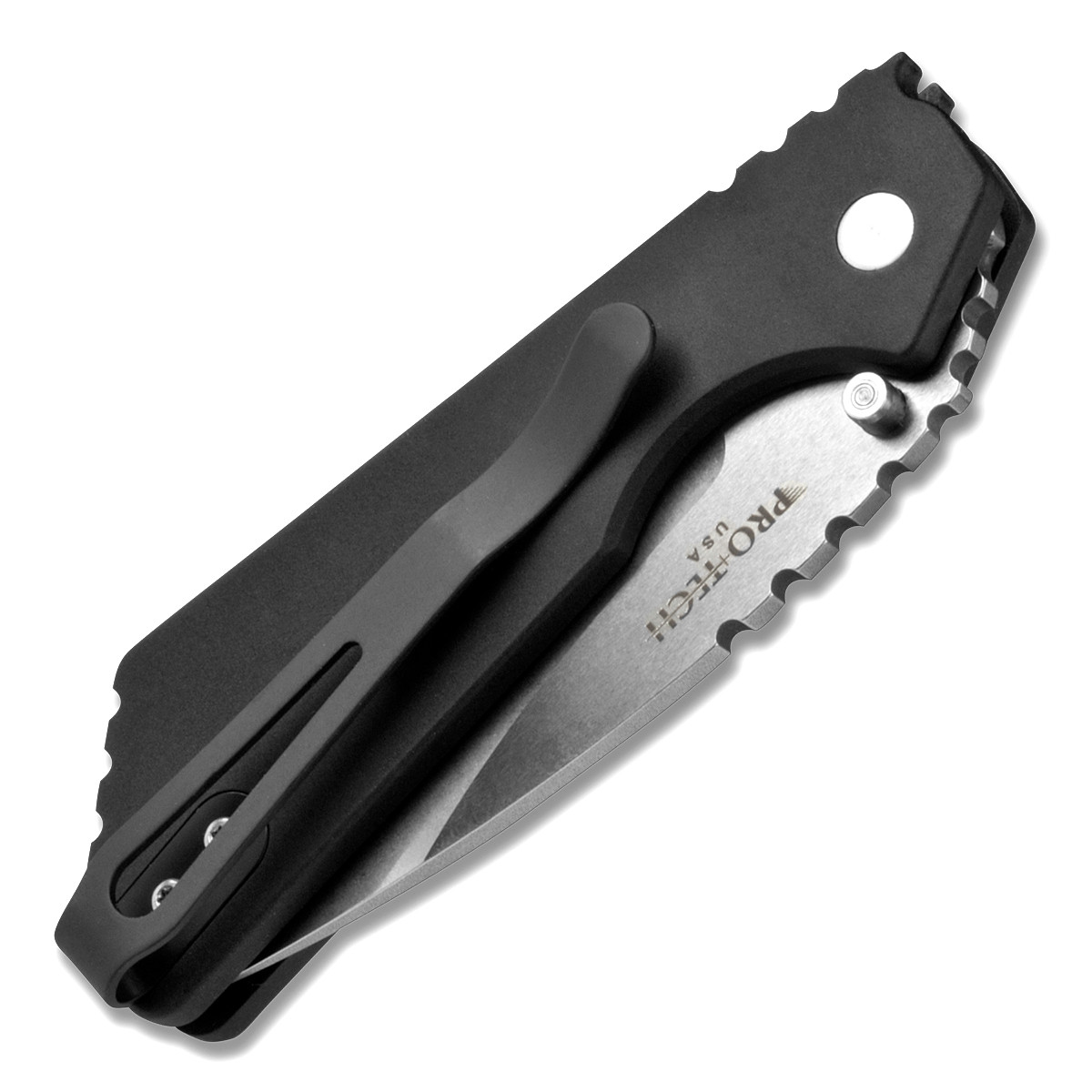 Pro-Tech Strider PT Auto Solid Black Handle Stonewash Blade 2301-SW ...