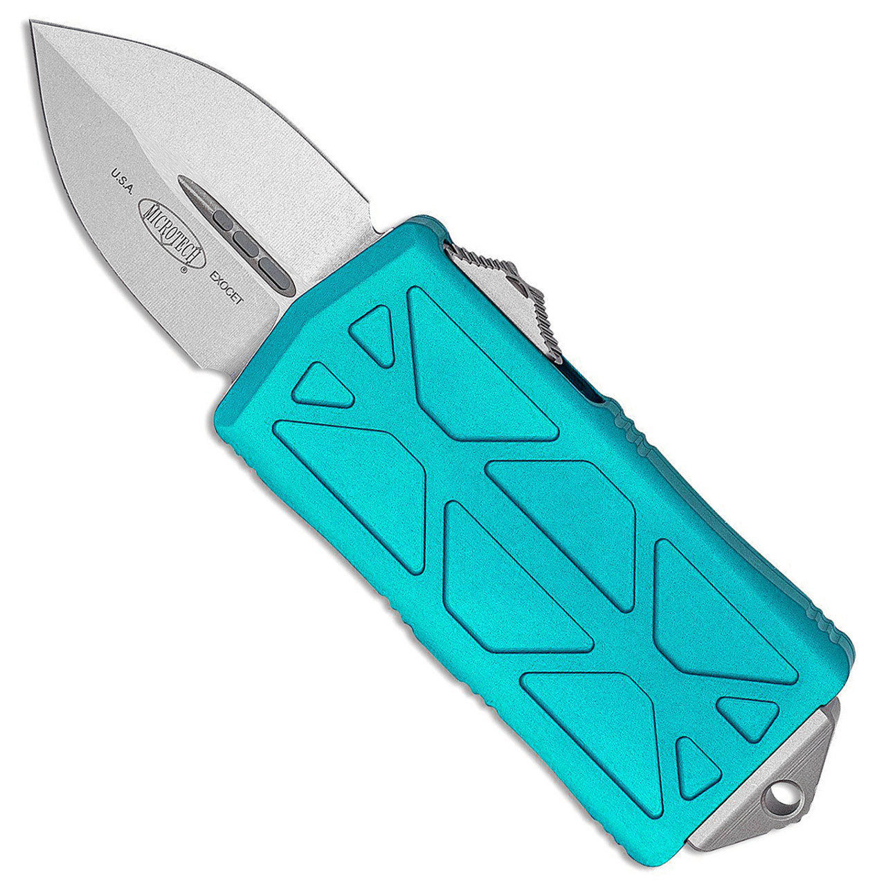 Microtech Exocet D E Turquoise Stonewash Standard Cali Legal Otf Money Clip 157 10tq