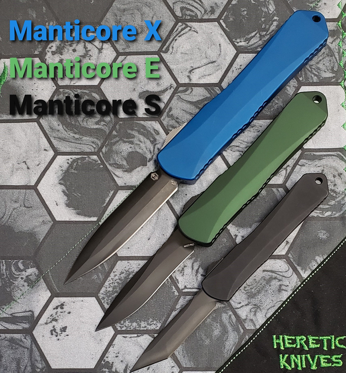 Heretic Knives Manticore E Recurve Green Handle DLC Blade H029-6A