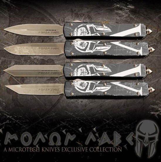 マ*メ様 VINTAGE/未使用/Roach/BOMBPROOFライディングショ Microtech Ultratech D/E Molon Labe Handle Bronzed Apocalyptic