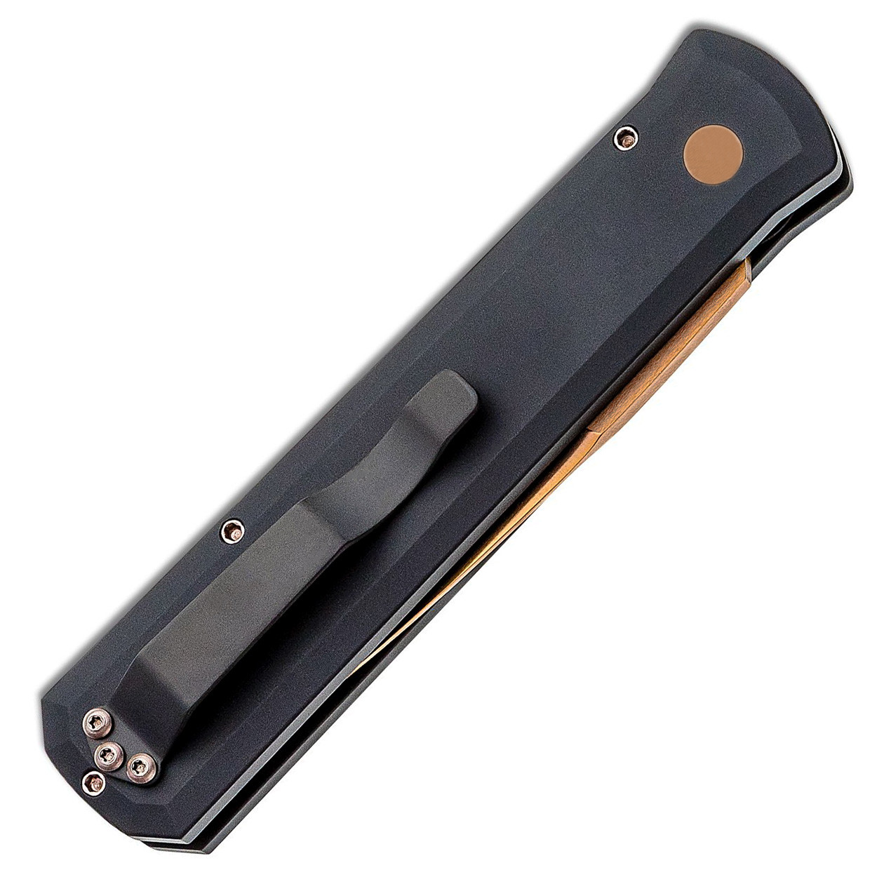Pro-Tech Godfather Solid Black Handle Rose Gold Blade 921-RG