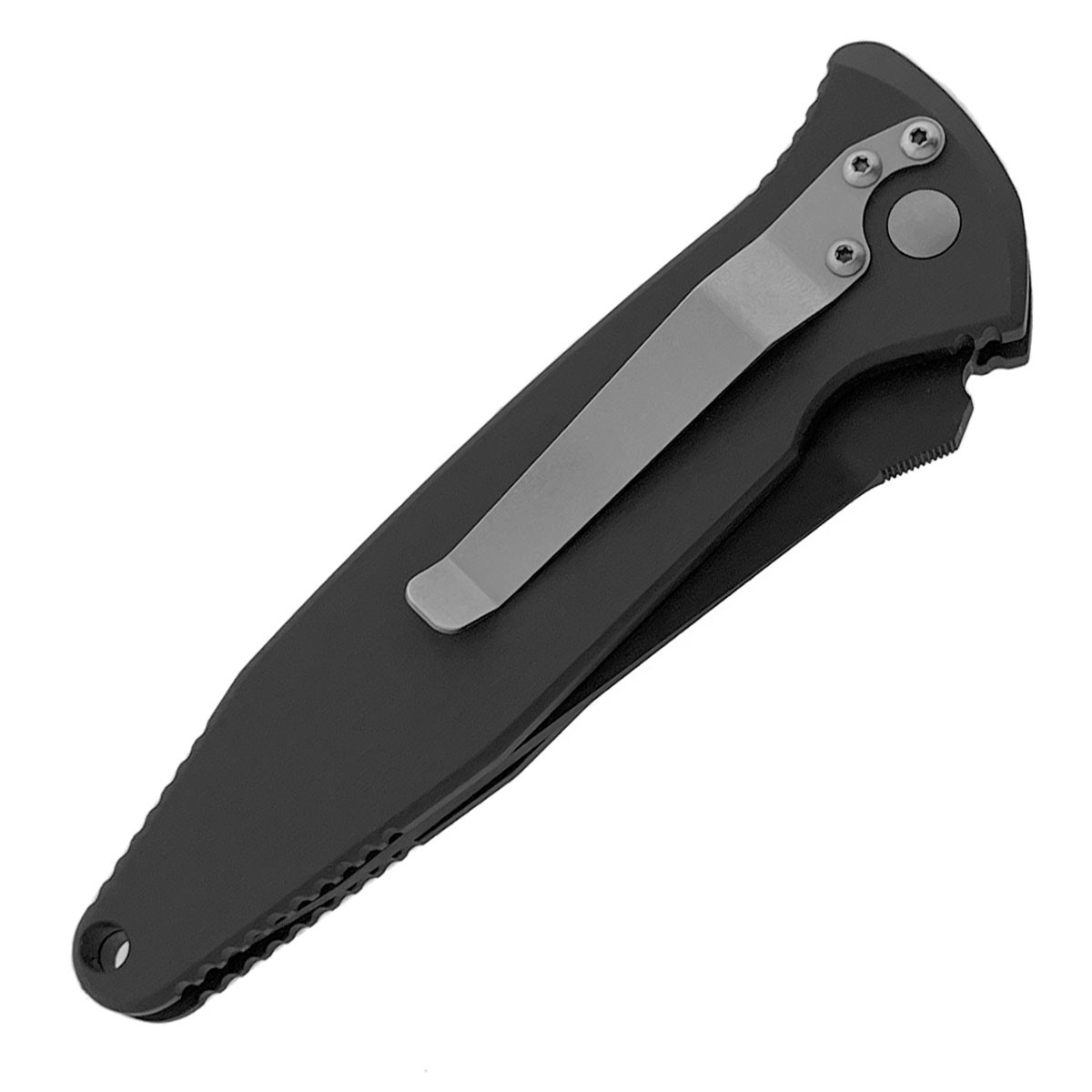 Microtech Mini Socom Auto Tanto Black Handle Black Serrated Blade