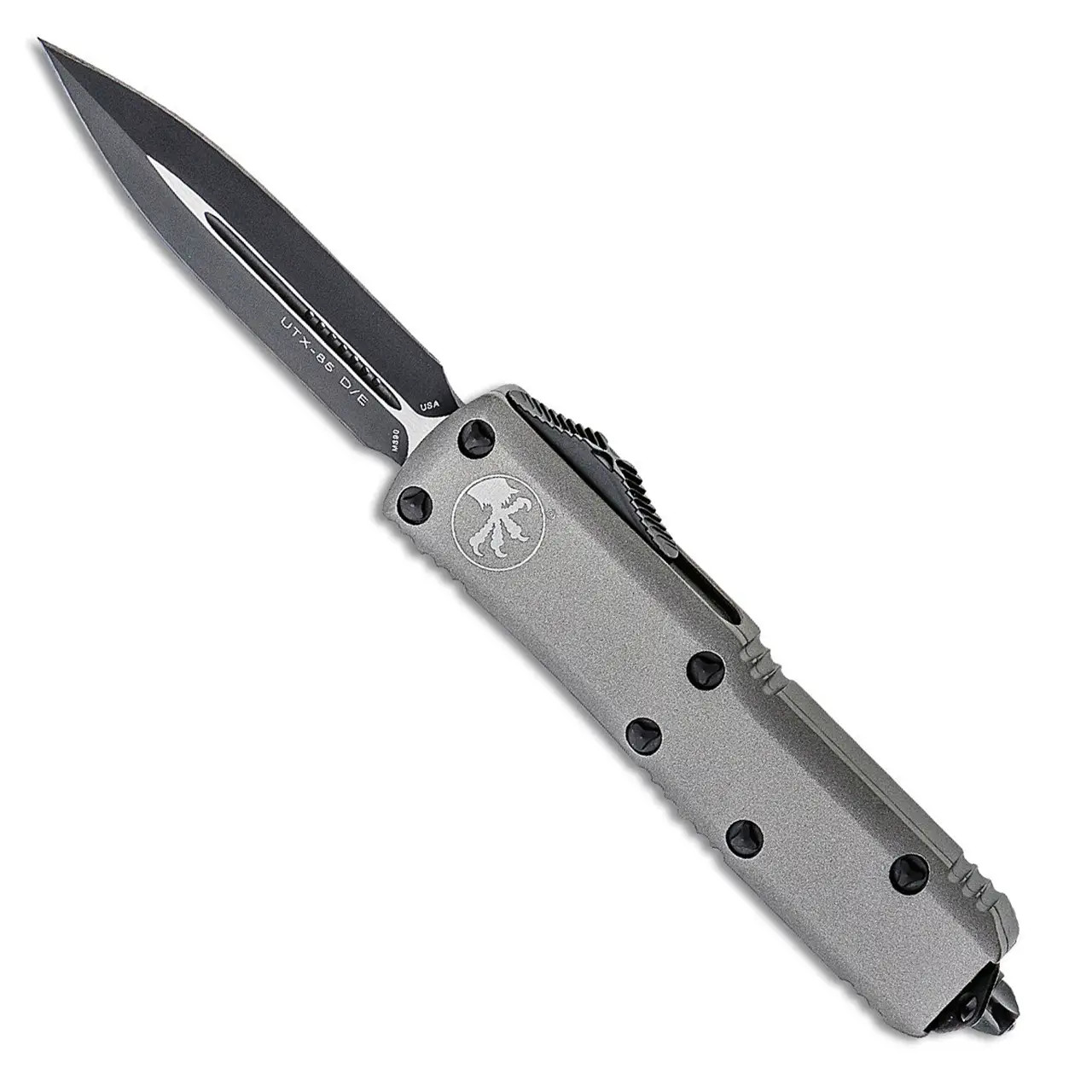 Microtech UTX-85 D/E Titanium Gray Handle Black Standard Blade 232