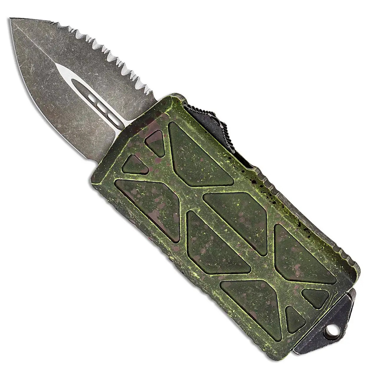 Microtech Exocet OTF Money Clip D/E Outbreak Serrated Signature Series ...