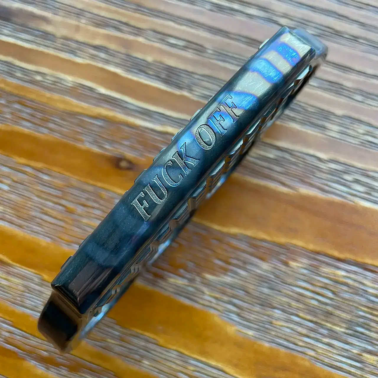Marfione Custom Hand Tank Flamed Titanium Four Finger Knuckle ...