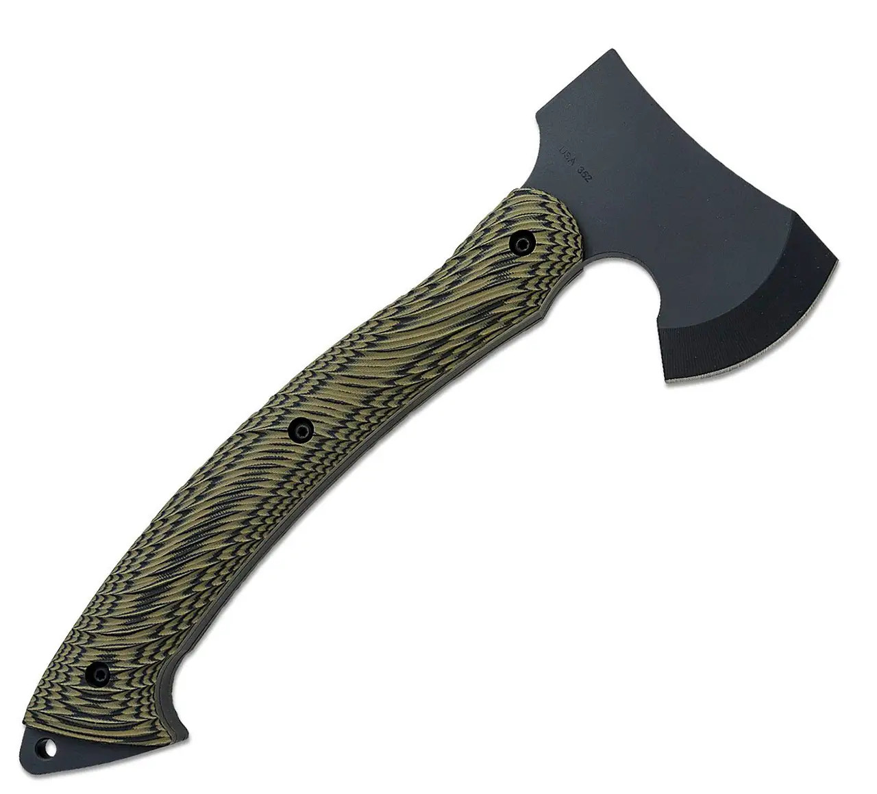 Toor Knives Camp Axe Ranger Green G10 Handle Black Axe Head American