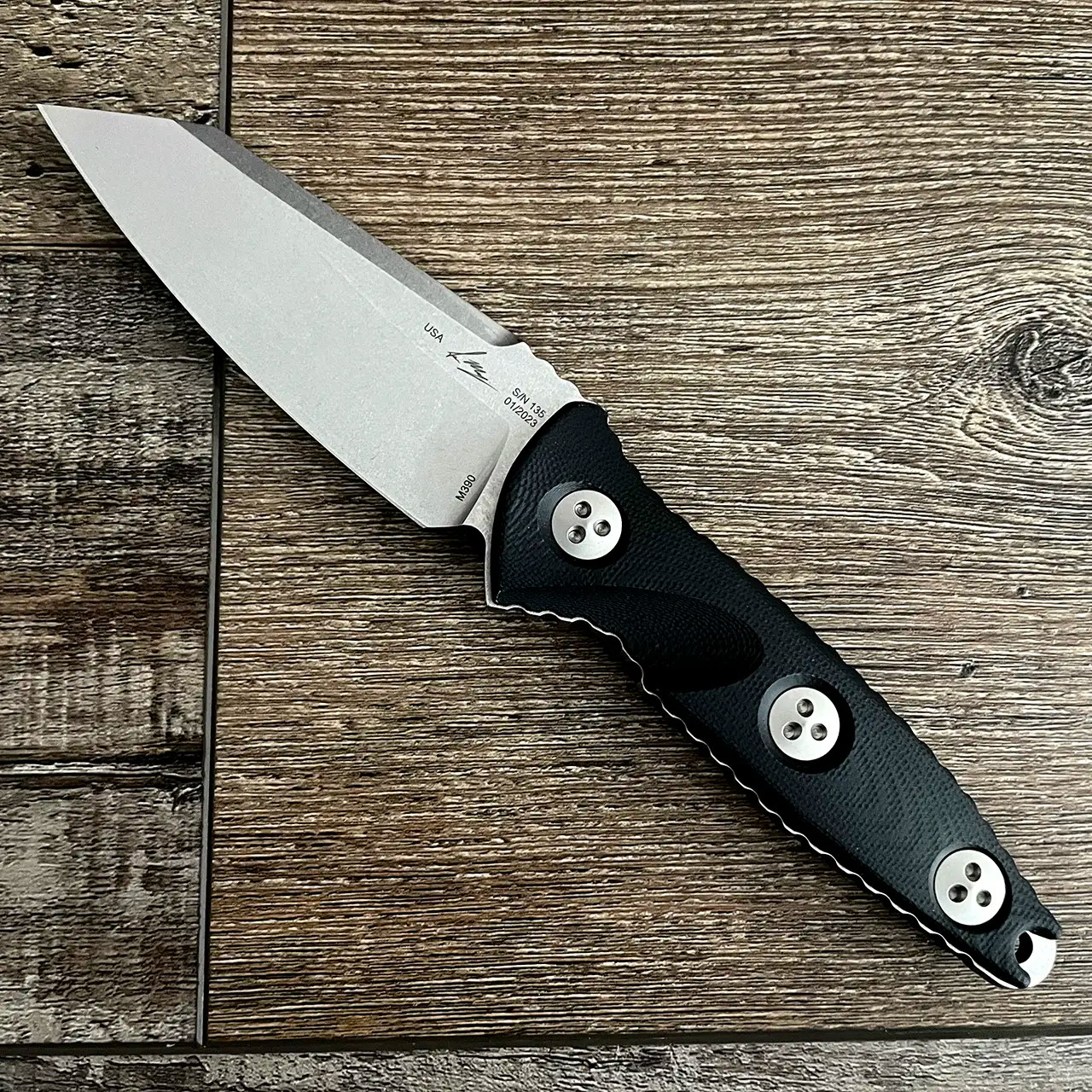 Microtech Socom Alpha Mini Warcom Black Stonewash Standard 93M-10