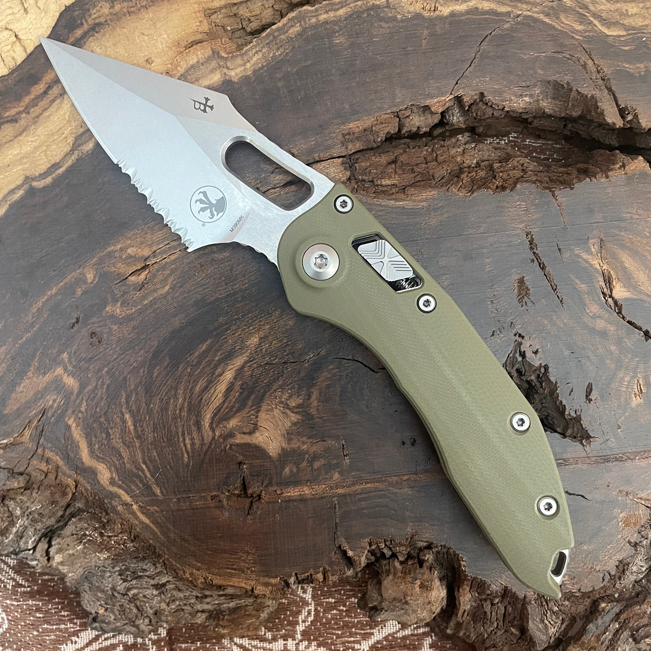 Microtech Borka Stitch RAM-LOK S/E OD Green Stonewash Serrated
