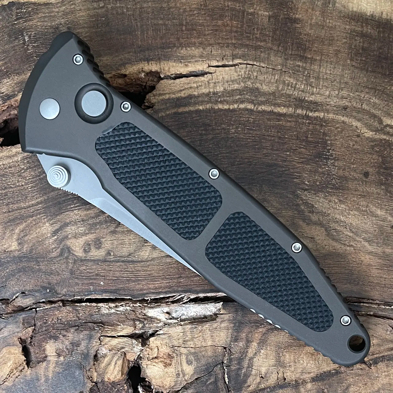 Microtech Socom D/A Auto Tanto Black Handle Bead Blast Standard