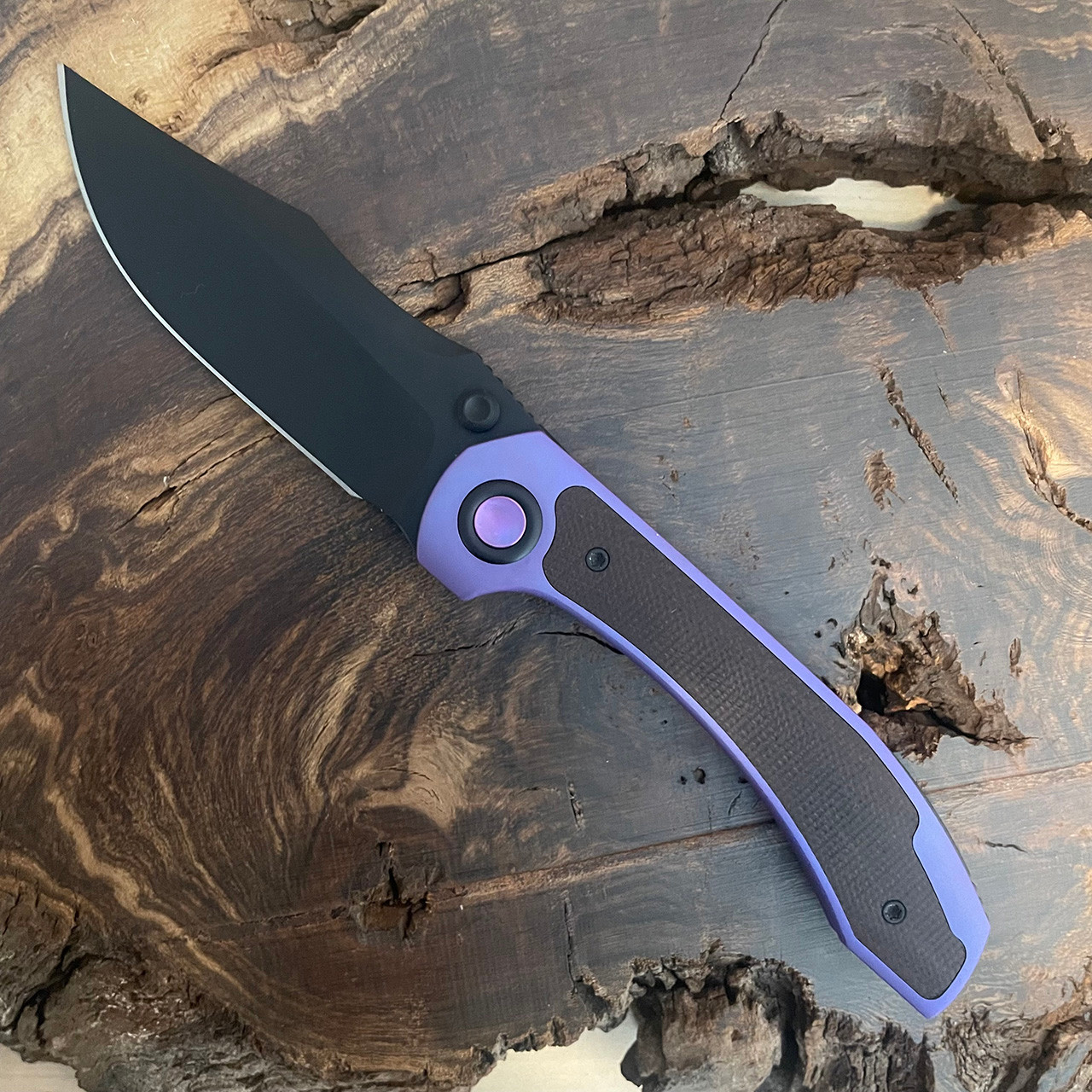 Brian Brown Raptor V2 Frame Lock Purple Anodized Titanium Handle w