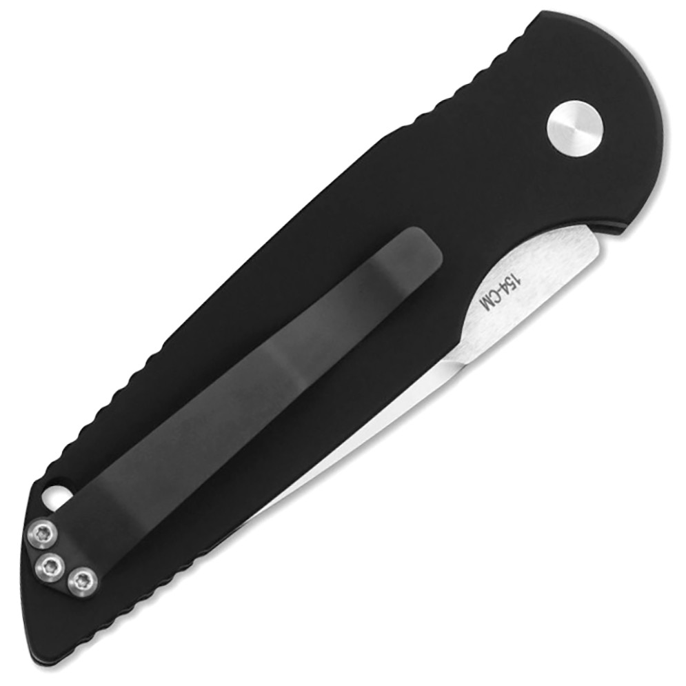 Pro-Tech TR-3 Grooved Handle Satin Blade Pearl Button Limited