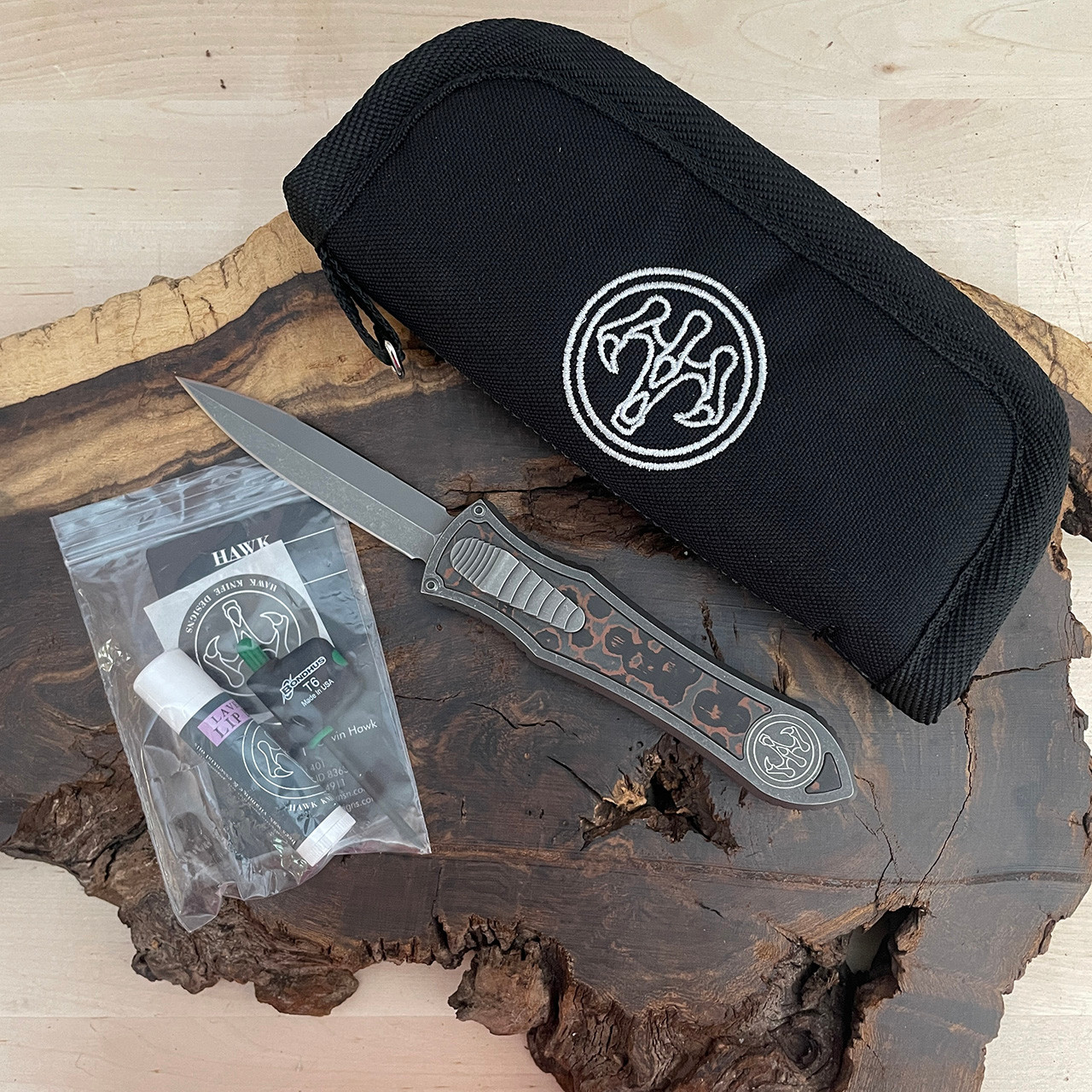 G&G Hawk Custom Deadlock Model C OTF D/E Stonewash Titanium Handle