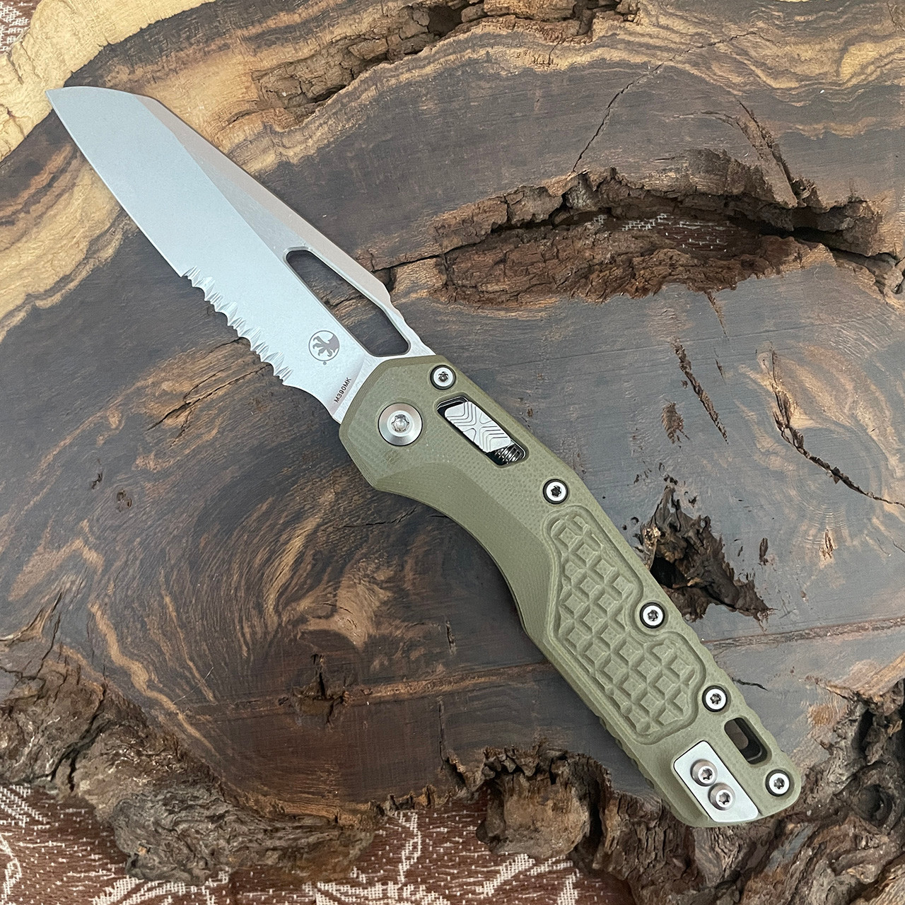 Microtech MSI RAM-LOK Frag OD Green G-10 Handle Stonewash Serrated