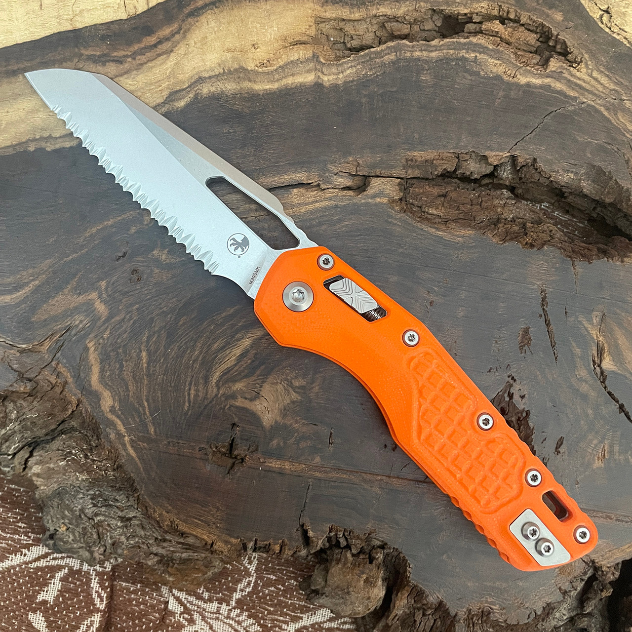 Microtech MSI RAM-LOK Frag Orange G-10 Handle Stonewash Full