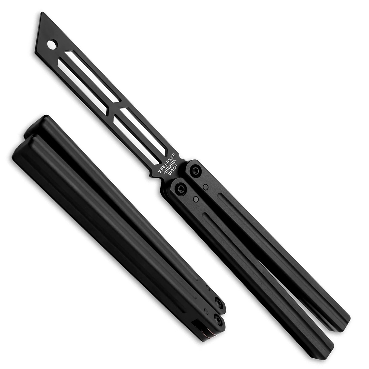 Squid Industries Triton V2 Butterfly Balisong Trainer Inked Black 