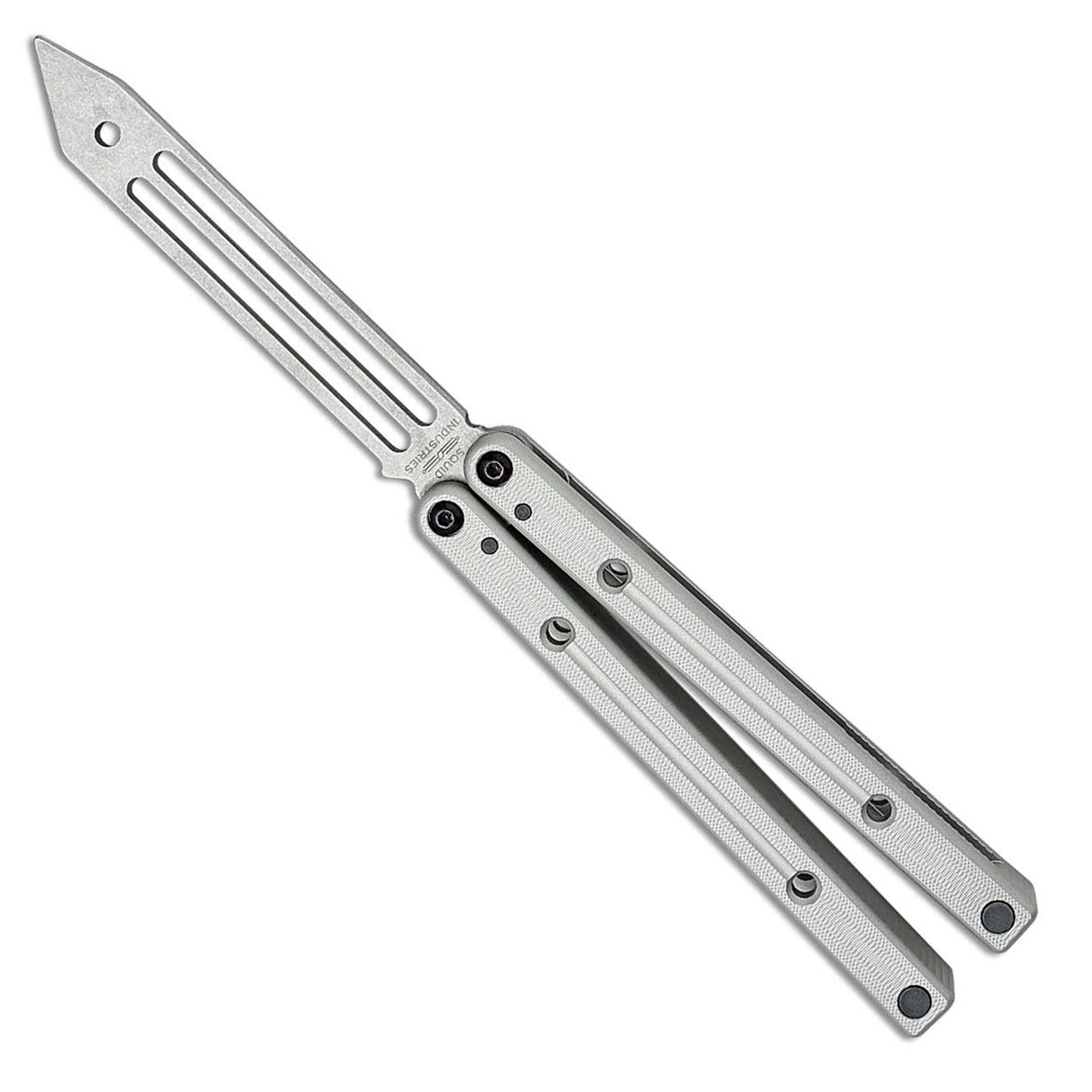 Squid Industries Squidtrainer V4 Balisong Butterfly Trainer Silver