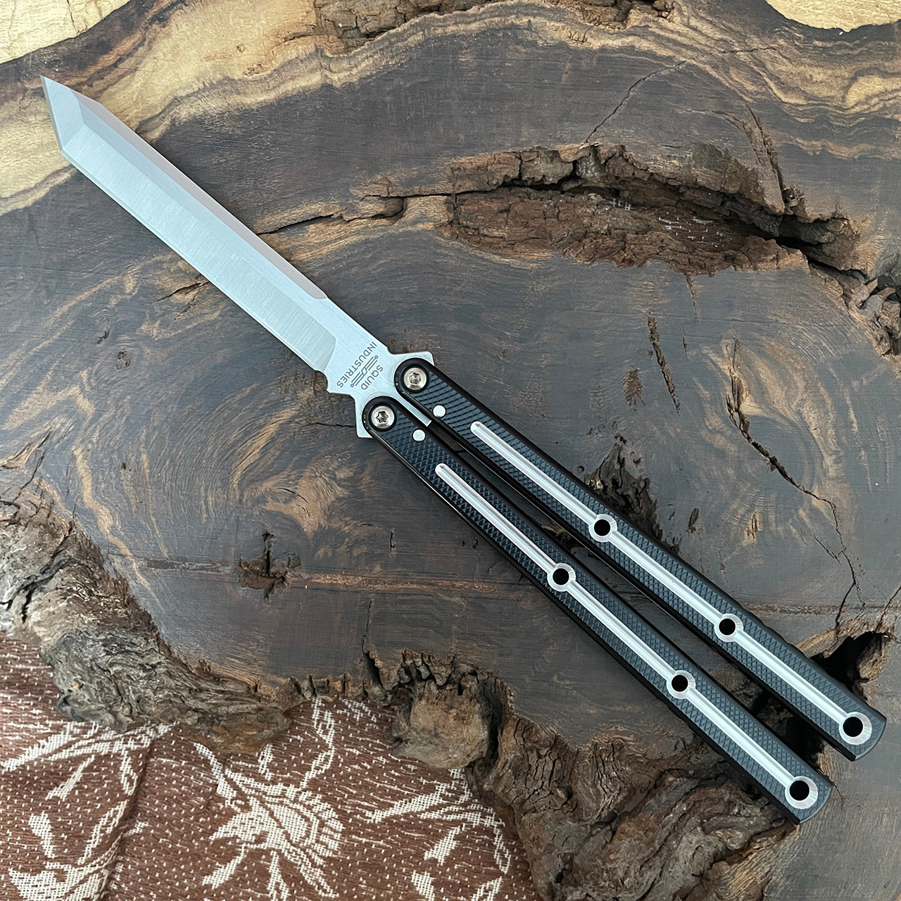 Squid Industries Krake Raken V3 Balisong Tanto Dual-Tone Black