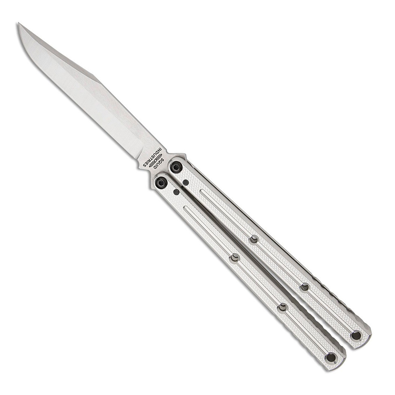 Squid Industries Krake Raken V3 Balisong Bowie Silver | American