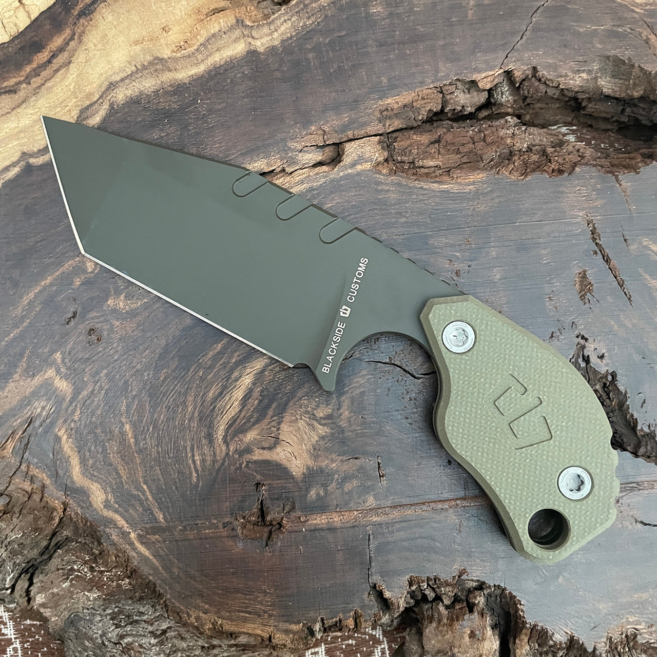 Blackside Customs Strider Knives SLCC Fixed Blade Tanto OD Green G10 ...