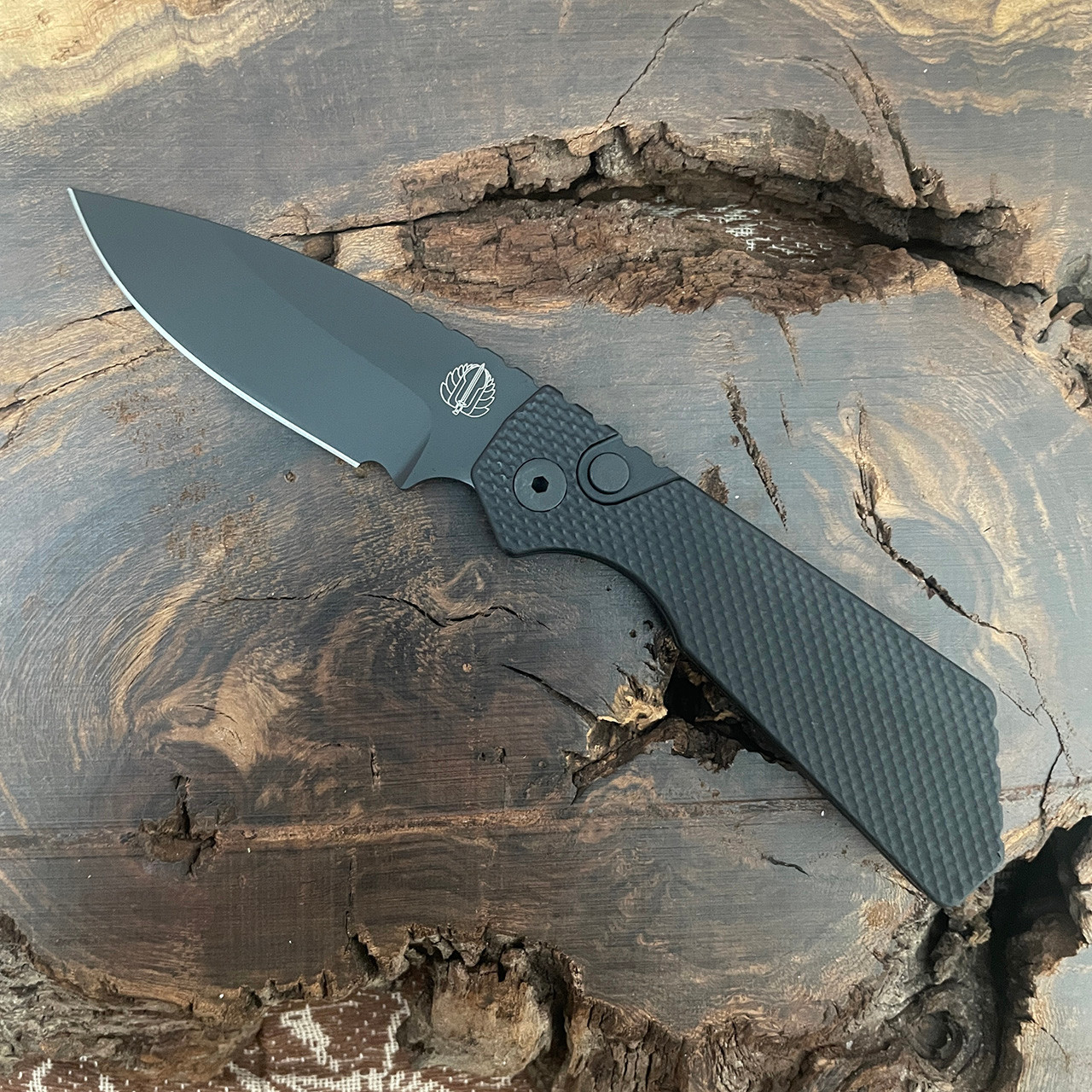 Pro-Tech Strider PT+ Auto Textured Black Handle DLC Black MagnaCut