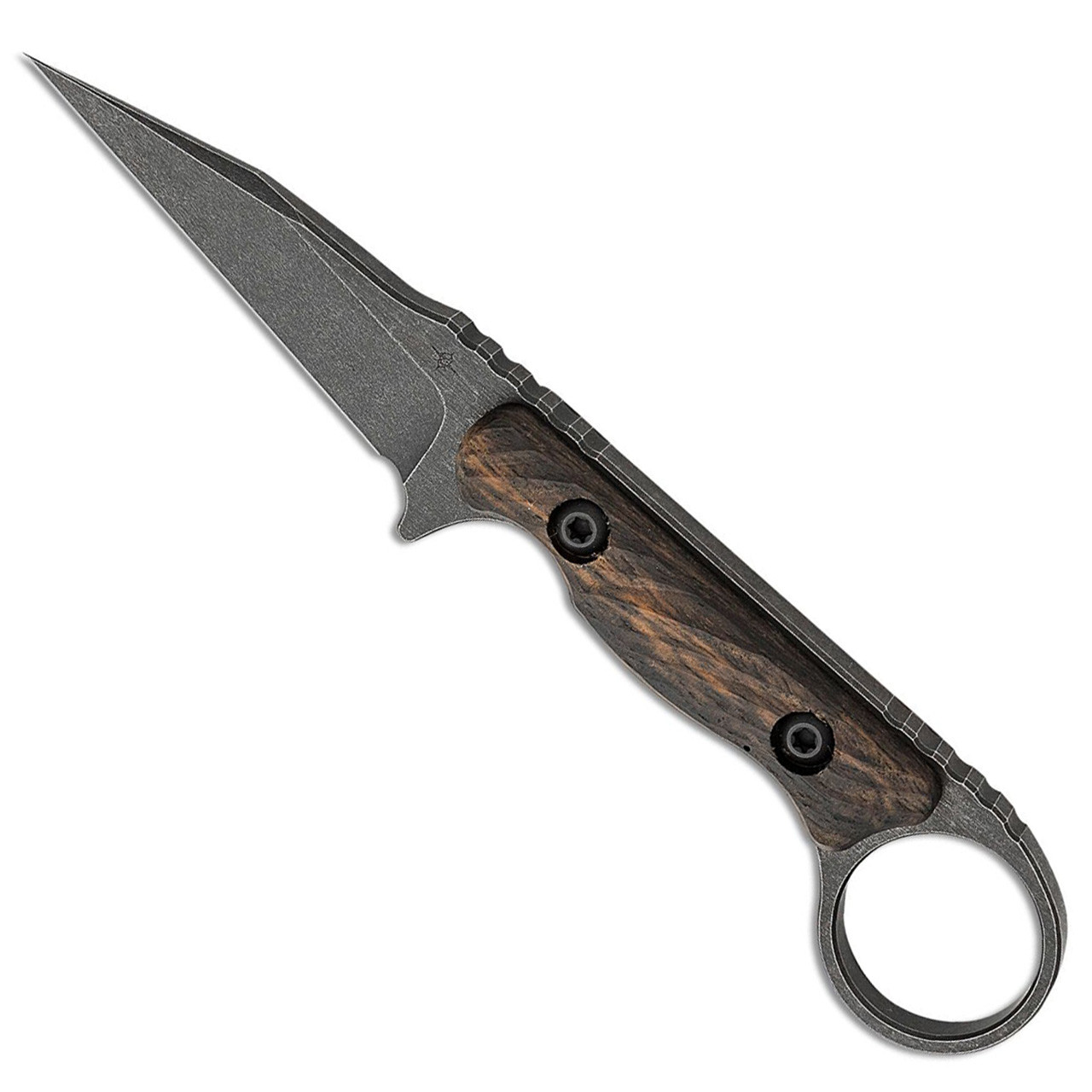 Toor Jank Toor Knives Jank Shank Fixed Blade Outlaw Machined Ebony Wood Handle ...
