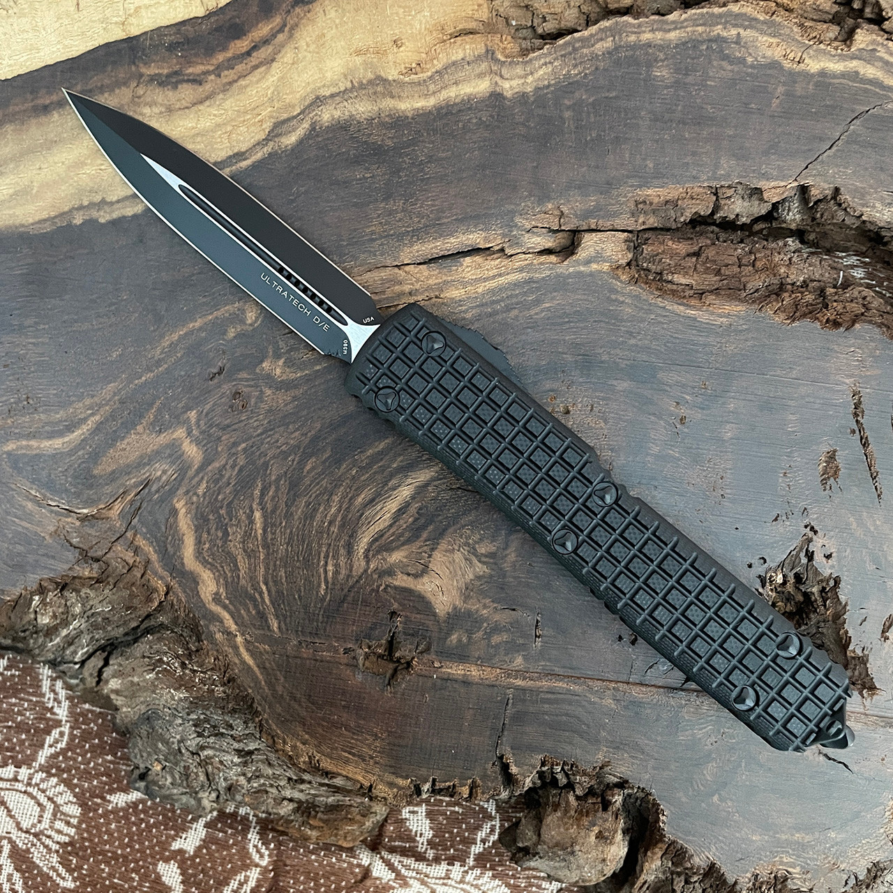 Microtech Ultratech D/E Black Frag G-10 Top Tactical Standard-Signature ...