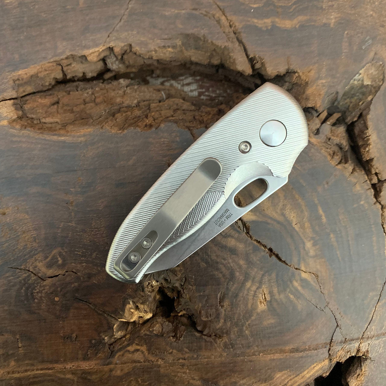 Three Rivers Manufacturing TRM Nerd Liner Lock Titanium Handle