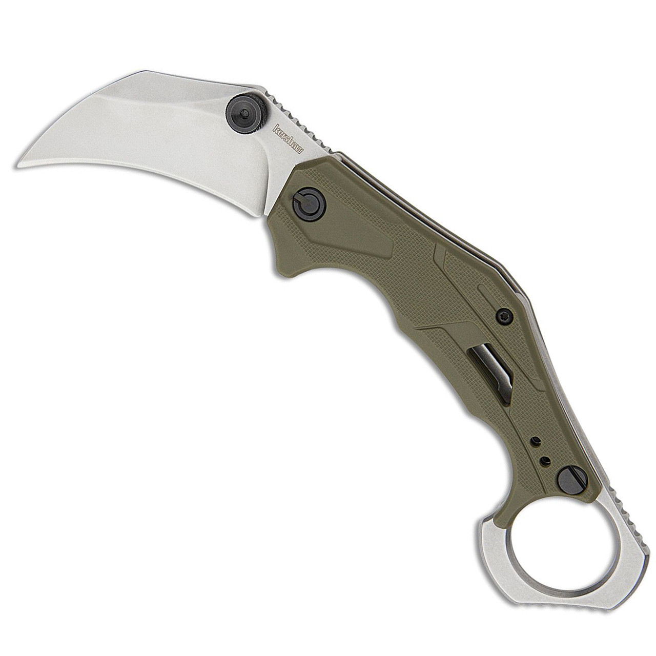 Kershaw 2064ODSW Outlier Karambit Textured OD Green GFN Handles