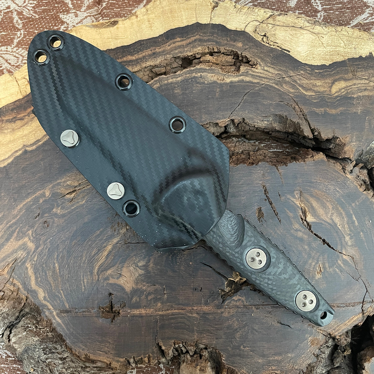 Microtech Socom Alpha Mini Warcom Carbon Fiber DLC Full Serrated