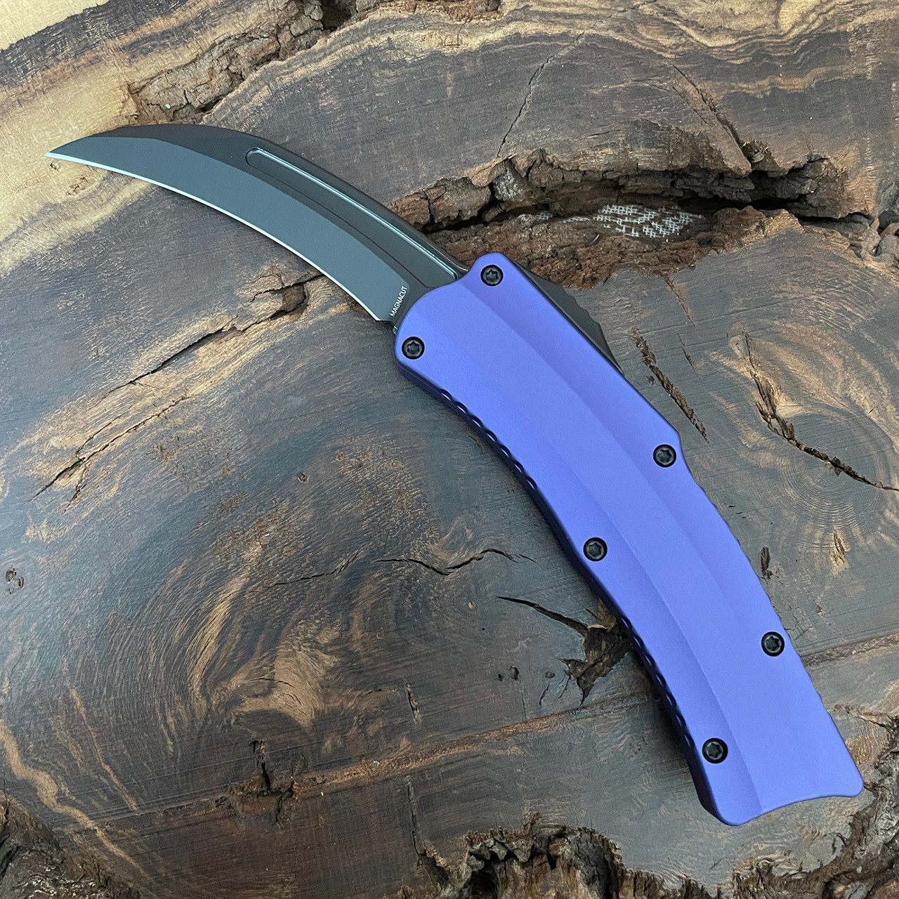 Heretic Knives ROC Curved OTF Purple Handle DLC Standard H060-6A
