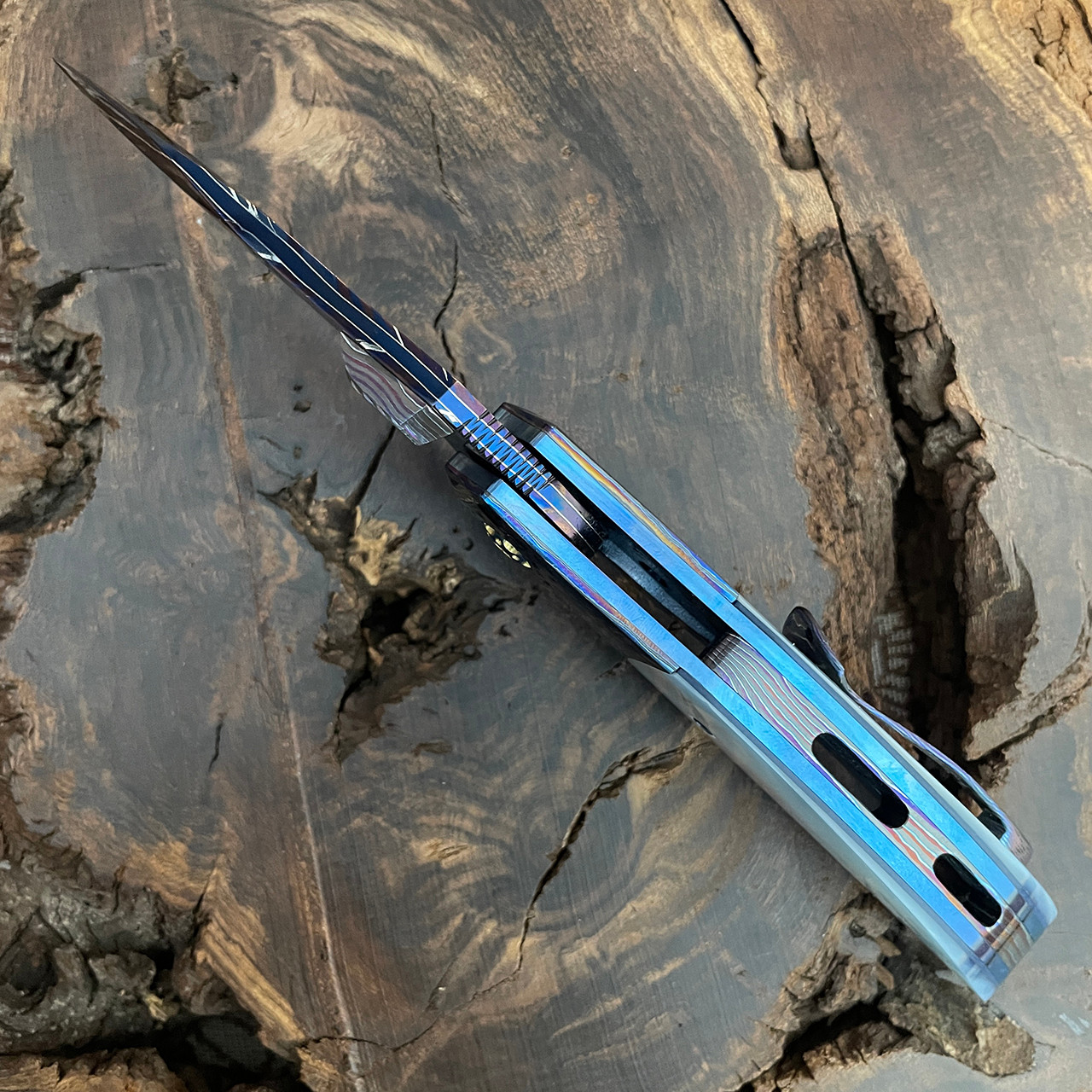 Peter Martin Custom QSB Flipper Mother of Pearl Handle Blued