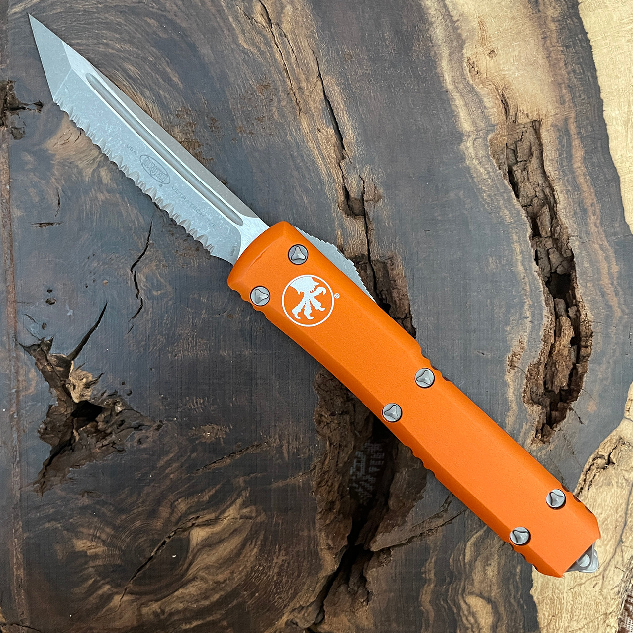 Microtech Ultratech T/E Orange Apocalyptic Full Serrated 123