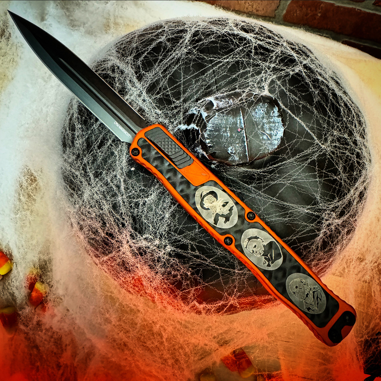 Heretic Knives Cleric II D/E Halloween 2023 Orange Handle DLC
