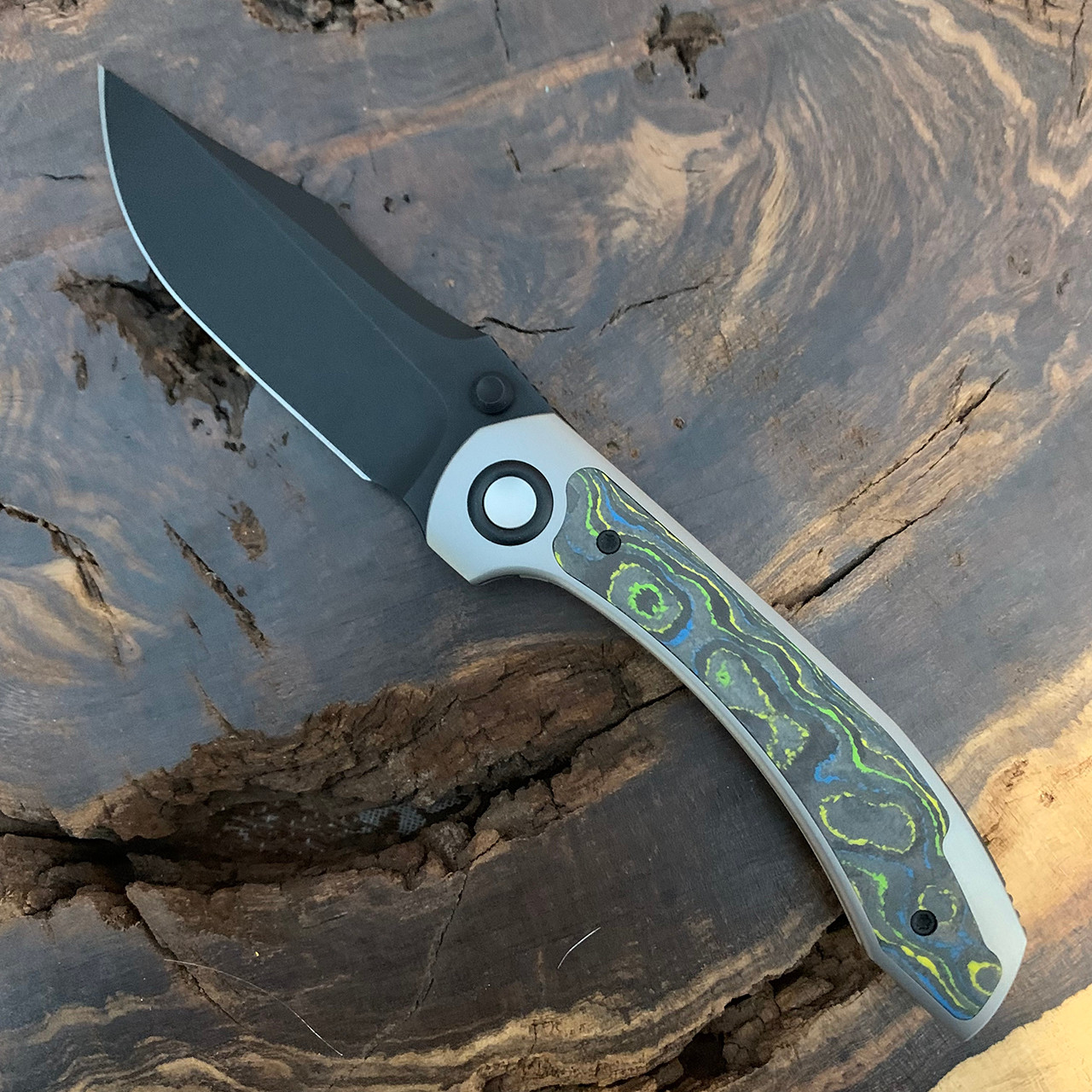 Brian Brown Raptor V2 Frame Lock Titanium Handle w/ Gecko Camo