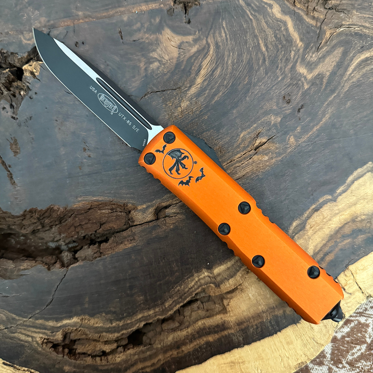 Microtech UTX-85 S/E Halloween 2023 Orange Black Standard