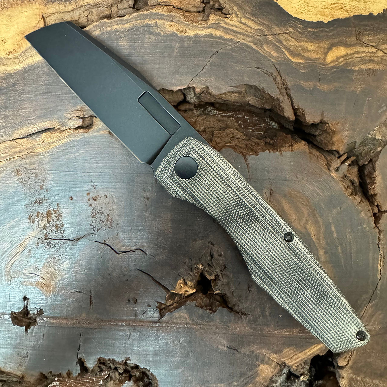 Vero Engineering Axon Liner Lock Black Micarta Handle Blackwashed