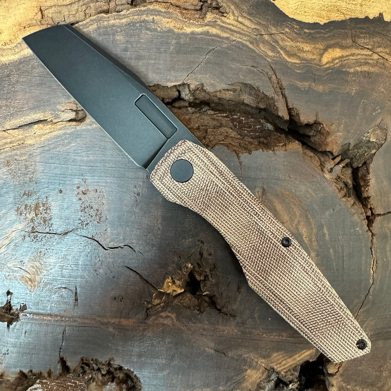 Vero Engineering Axon Liner Lock Natural Micarta Handle