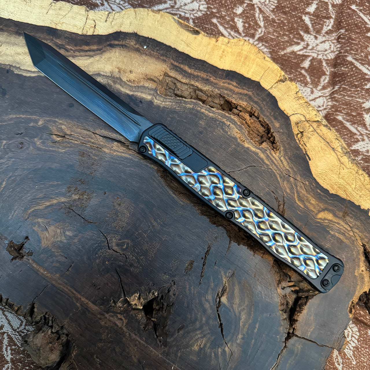 Heretic Knives Cleric II T/E Black Handle w/ Flamed Ti Inlay DLC
