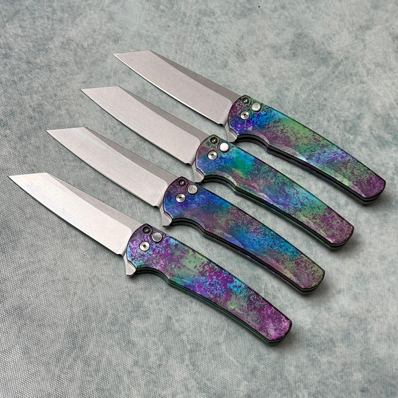 Pro-Tech Malibu Button Lock Flipper Reverse Tanto Northern Lights