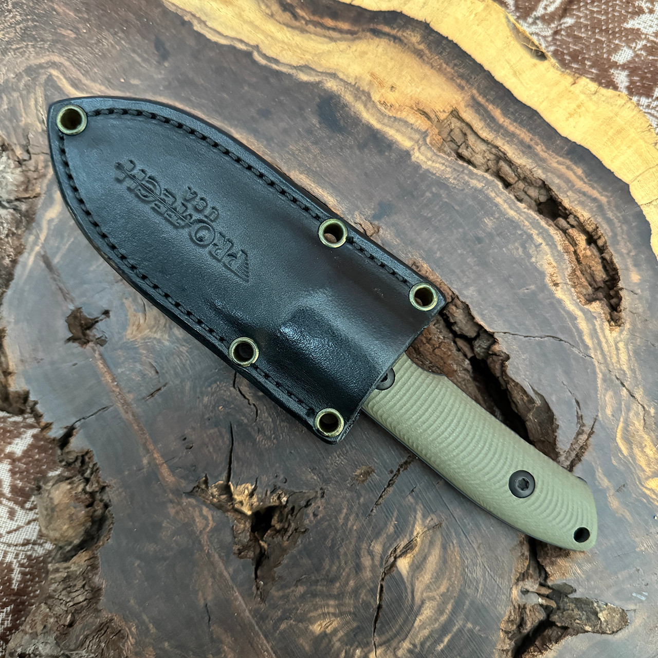 Pro-Tech Les George SBR Fixed Blade Green G-10 Handle DLC Blade