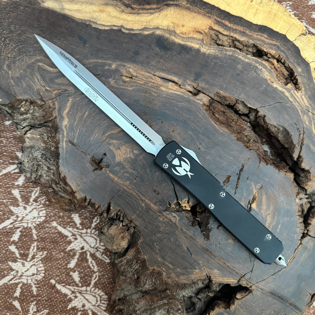 Microtech Venomtech OTF Auto D/E Black Stonewash Standard VT-10