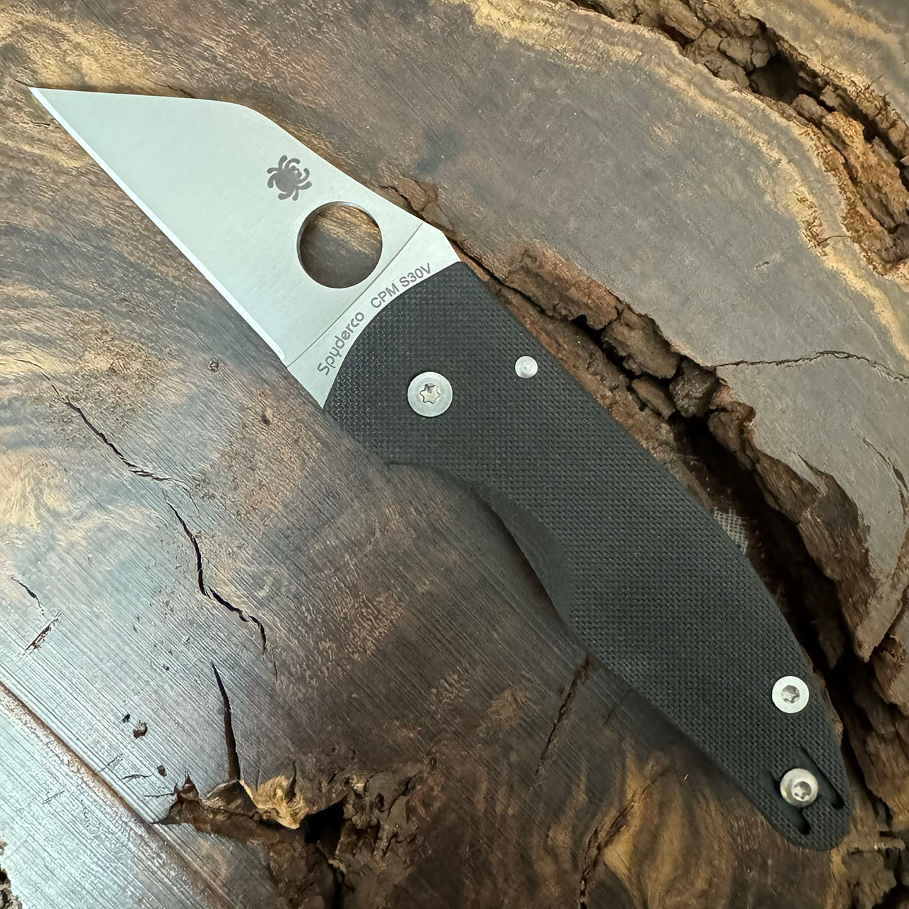 Spyderco MicroJimbo Compression Lock Black G-10 Handle Satin Blade