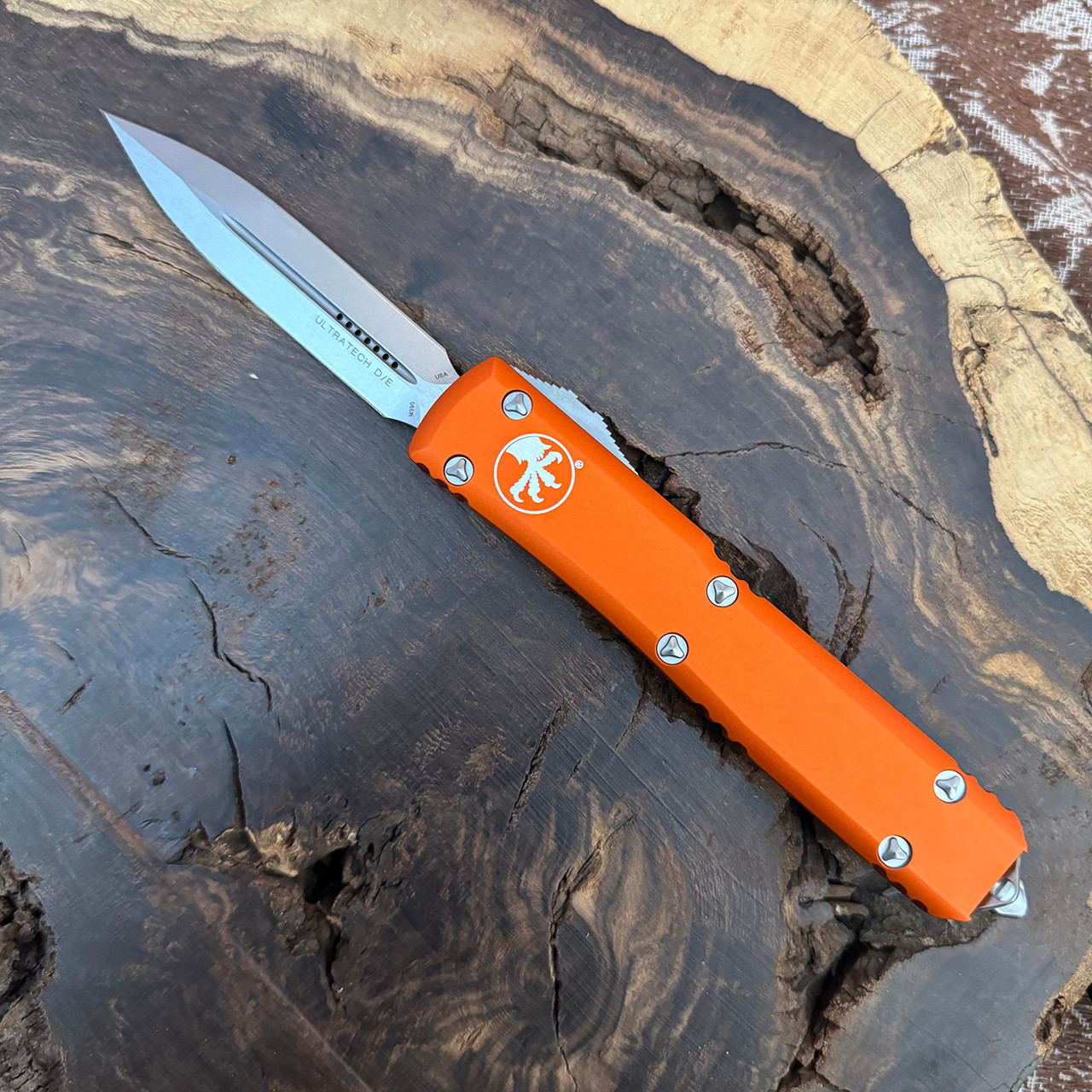 Microtech Ultratech D/E Orange Stonewash Standard 122-10OR