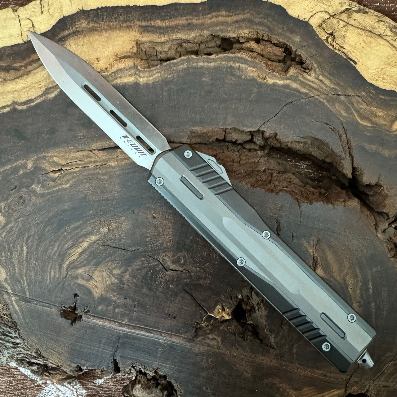 No Limit Knives Night Stalker II OTF Black Aluminum Handle With