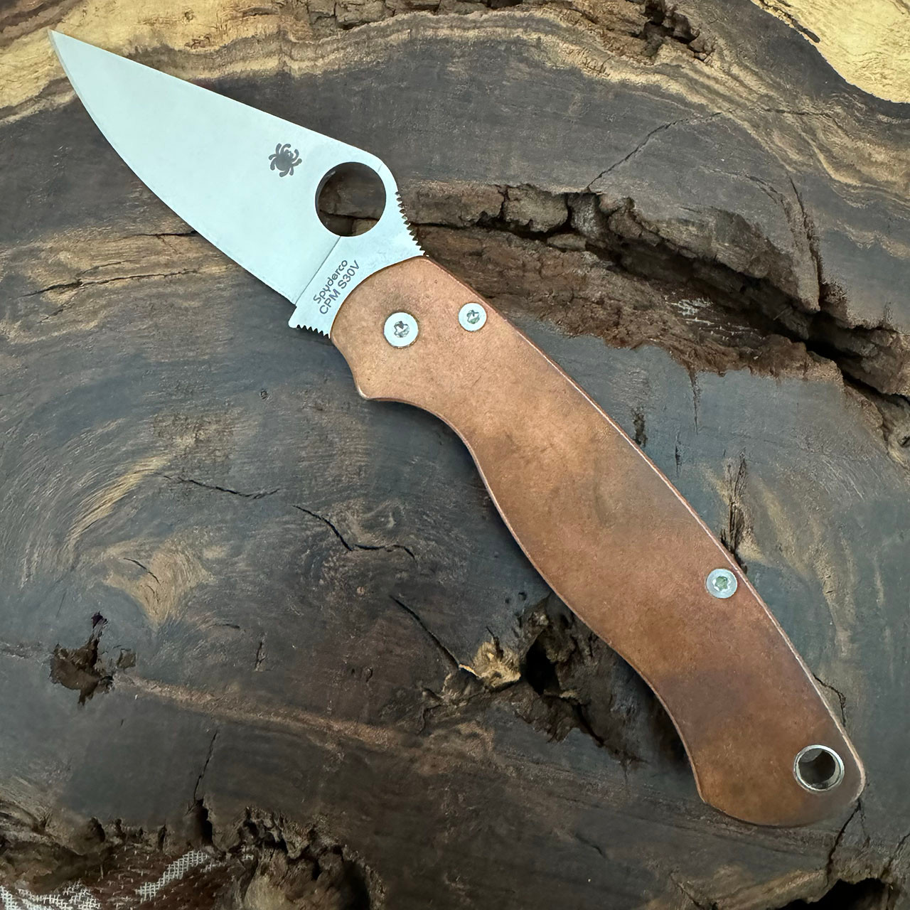 Spyderco Para Military 2 Compression Lock Flytanium Copper Handle