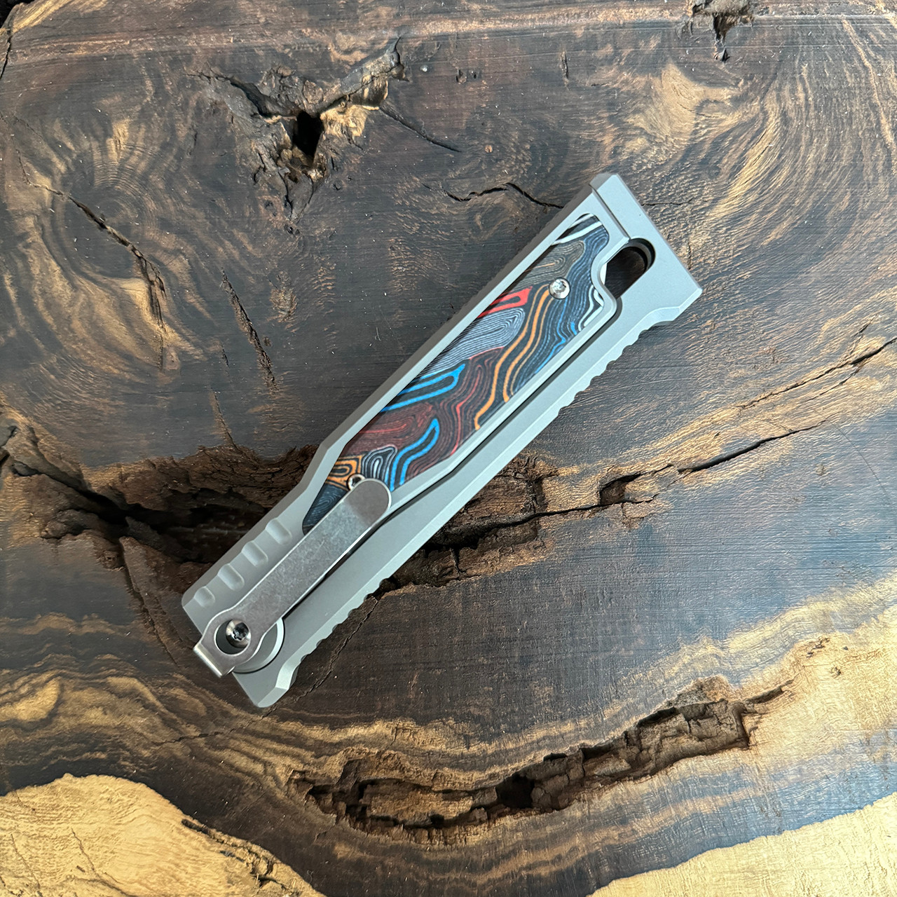 Reate EXO M T/E Gravity Knife Titanium Handle w/ Multi-Color G10 ...