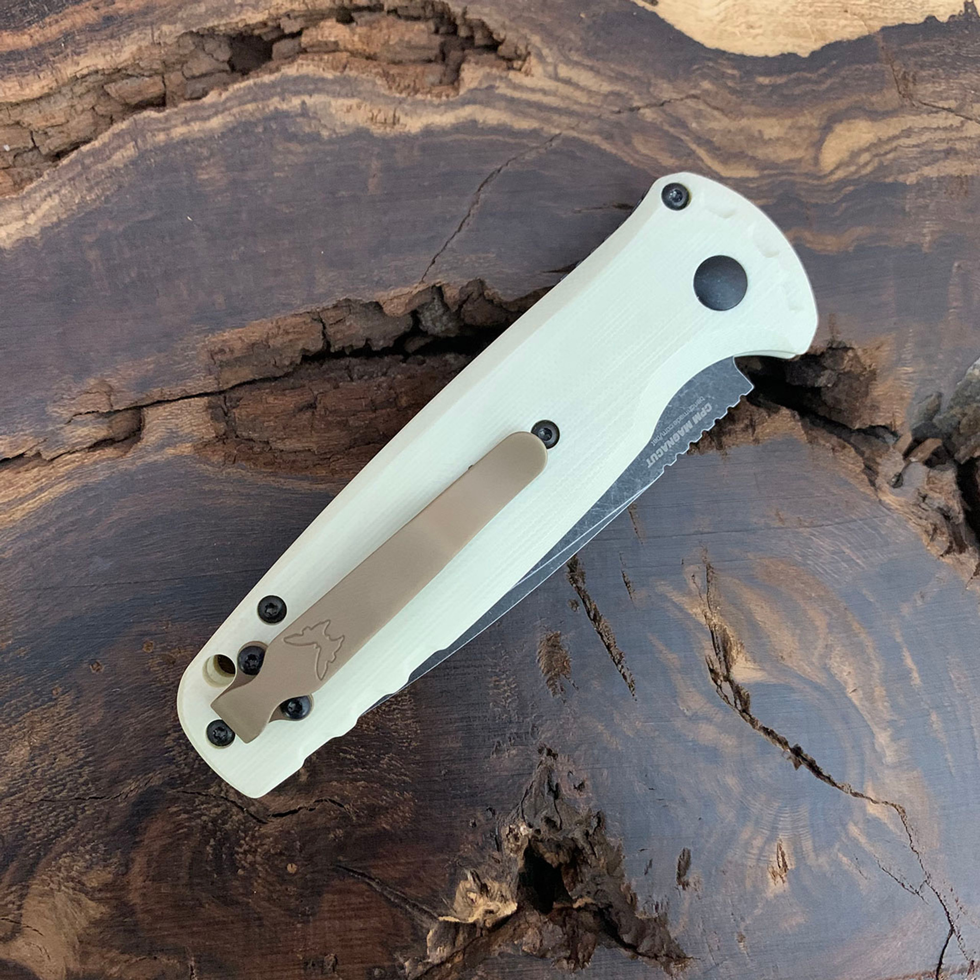 Benchmade CLA Auto Ivory G10 Handle Battlewash DLC Magnacut Blade